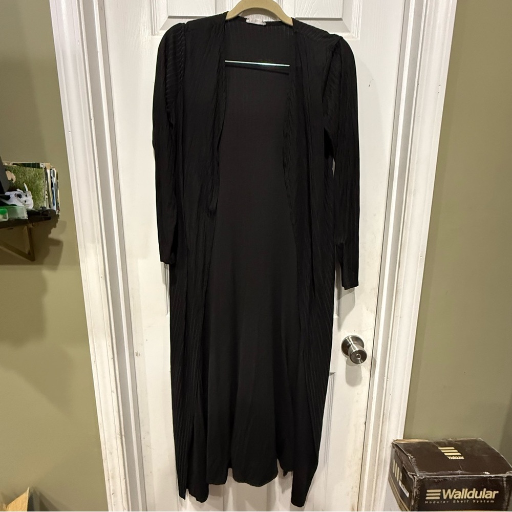 Elegant Black Long Cardigan
